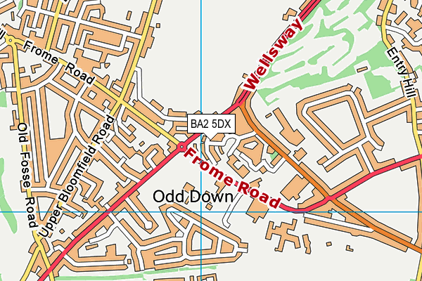 BA2 5DX map - OS VectorMap District (Ordnance Survey)