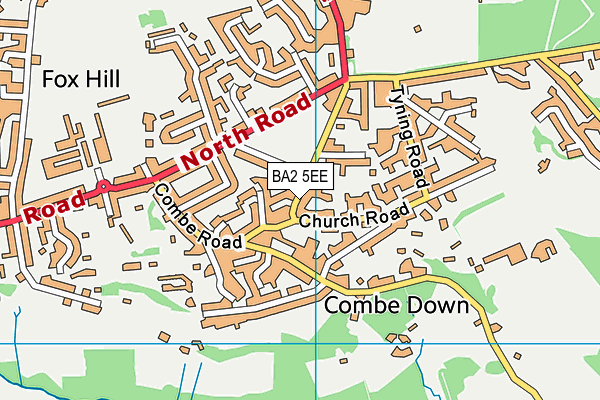 BA2 5EE map - OS VectorMap District (Ordnance Survey)