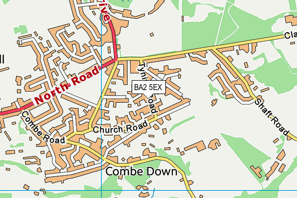 BA2 5EX map - OS VectorMap District (Ordnance Survey)