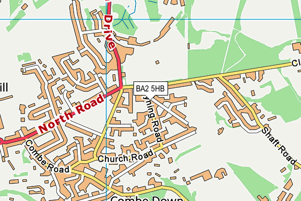 BA2 5HB map - OS VectorMap District (Ordnance Survey)