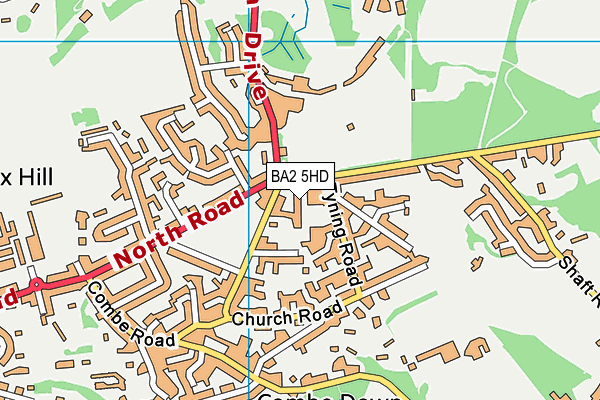 BA2 5HD map - OS VectorMap District (Ordnance Survey)