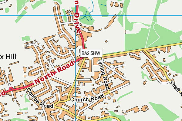 BA2 5HW map - OS VectorMap District (Ordnance Survey)