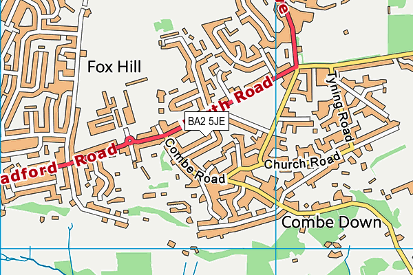 BA2 5JE map - OS VectorMap District (Ordnance Survey)