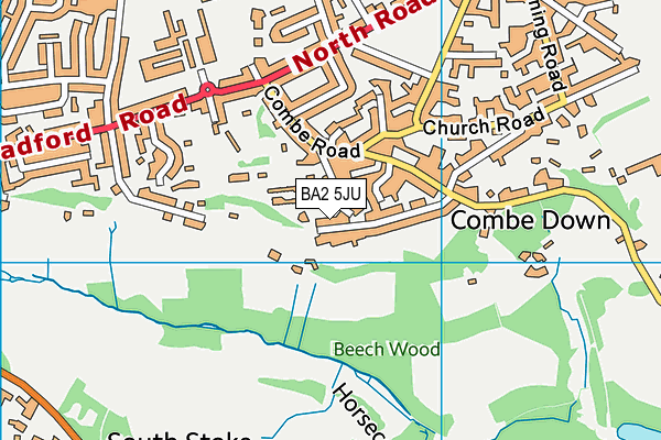 BA2 5JU map - OS VectorMap District (Ordnance Survey)