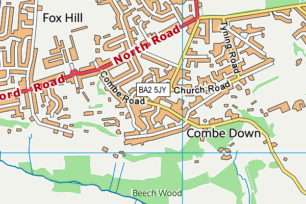 BA2 5JY map - OS VectorMap District (Ordnance Survey)