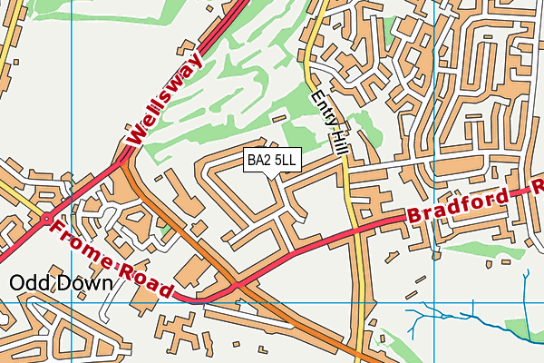 BA2 5LL map - OS VectorMap District (Ordnance Survey)