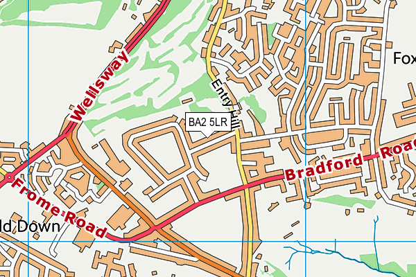 BA2 5LR map - OS VectorMap District (Ordnance Survey)
