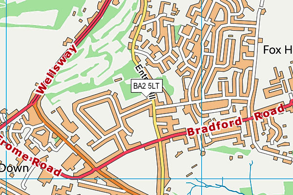 BA2 5LT map - OS VectorMap District (Ordnance Survey)