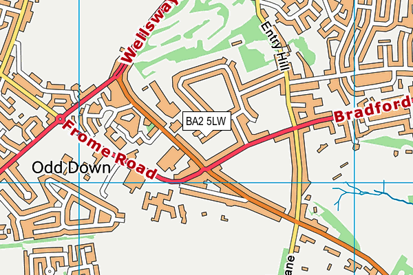 BA2 5LW map - OS VectorMap District (Ordnance Survey)