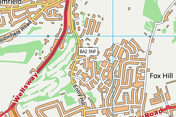 BA2 5NF map - OS VectorMap District (Ordnance Survey)
