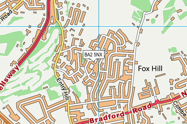 BA2 5NX map - OS VectorMap District (Ordnance Survey)