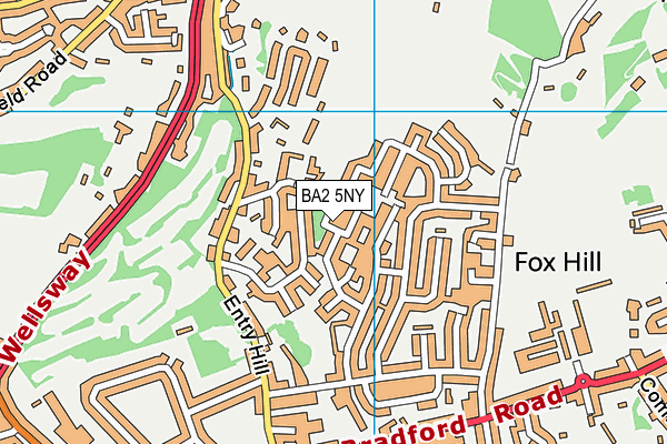 BA2 5NY map - OS VectorMap District (Ordnance Survey)