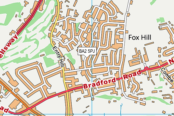 BA2 5PJ map - OS VectorMap District (Ordnance Survey)