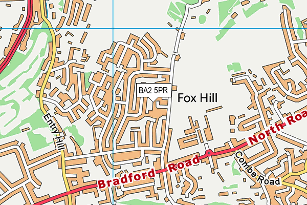 BA2 5PR map - OS VectorMap District (Ordnance Survey)