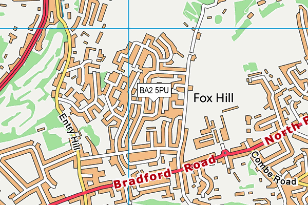 BA2 5PU map - OS VectorMap District (Ordnance Survey)