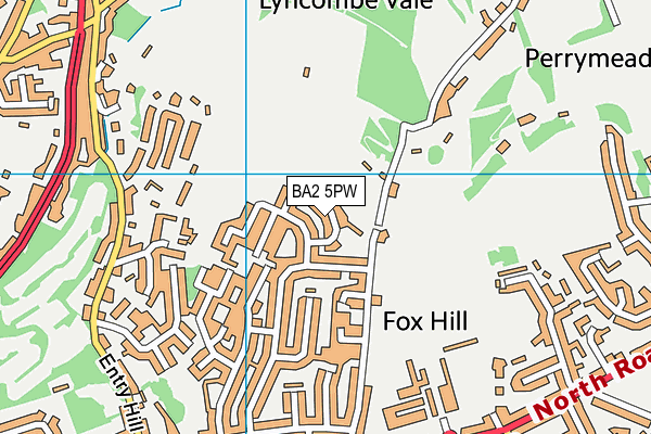 BA2 5PW map - OS VectorMap District (Ordnance Survey)