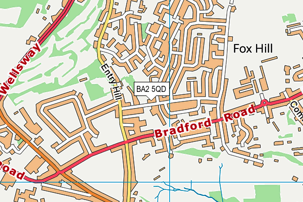 BA2 5QD map - OS VectorMap District (Ordnance Survey)