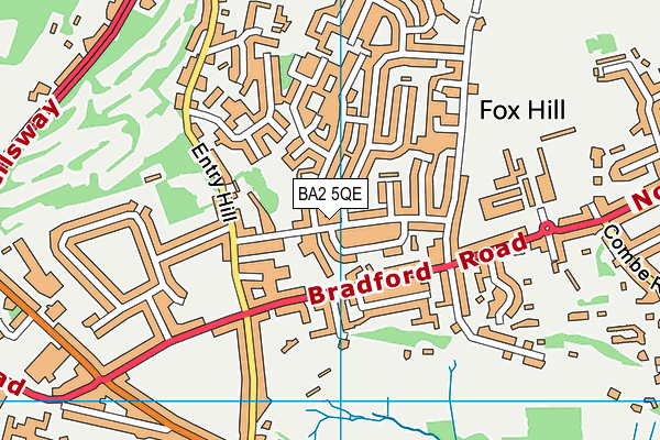 BA2 5QE map - OS VectorMap District (Ordnance Survey)