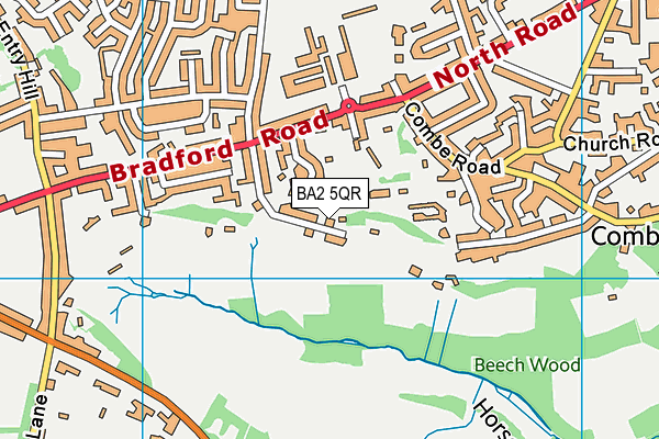 BA2 5QR map - OS VectorMap District (Ordnance Survey)