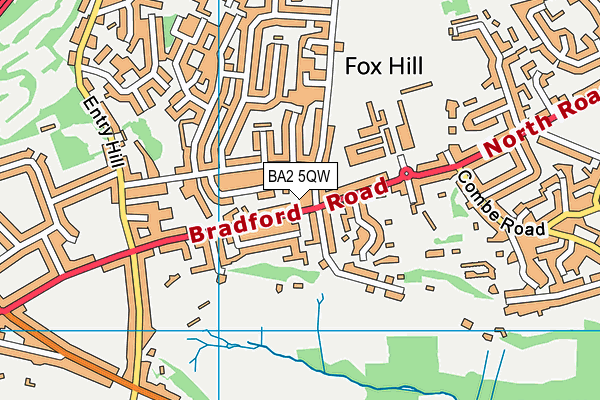 BA2 5QW map - OS VectorMap District (Ordnance Survey)