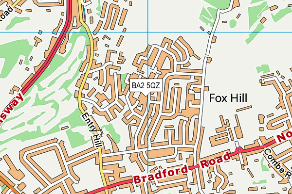 BA2 5QZ map - OS VectorMap District (Ordnance Survey)