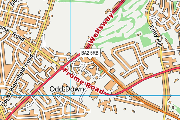 BA2 5RB map - OS VectorMap District (Ordnance Survey)