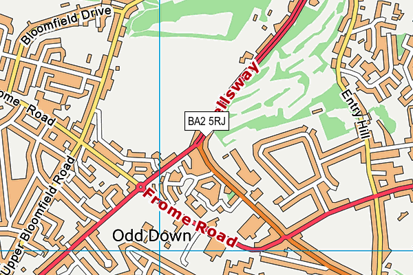 BA2 5RJ map - OS VectorMap District (Ordnance Survey)