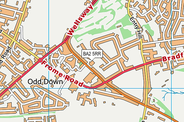 BA2 5RR map - OS VectorMap District (Ordnance Survey)