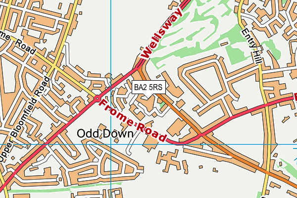 BA2 5RS map - OS VectorMap District (Ordnance Survey)