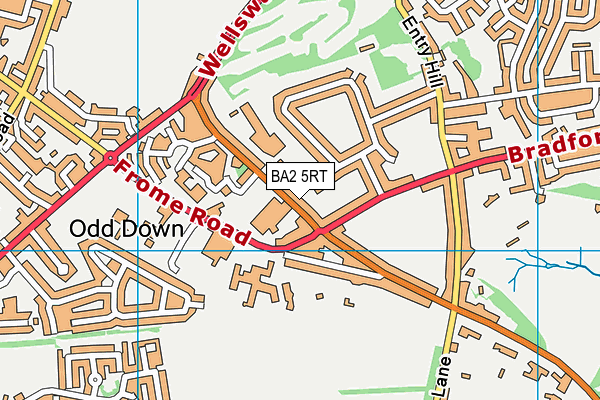 BA2 5RT map - OS VectorMap District (Ordnance Survey)