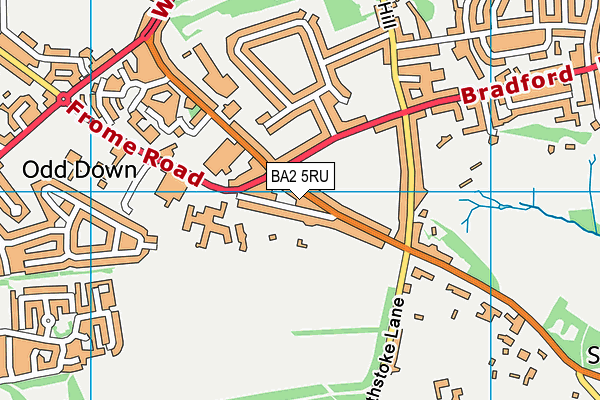 BA2 5RU map - OS VectorMap District (Ordnance Survey)