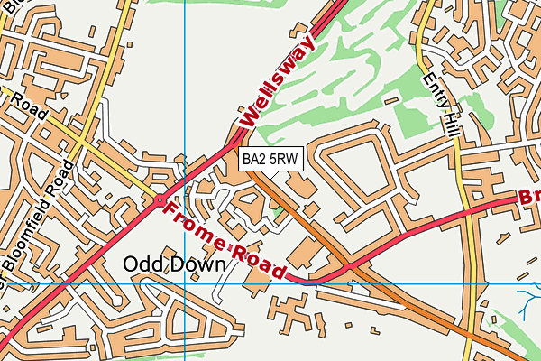 BA2 5RW map - OS VectorMap District (Ordnance Survey)