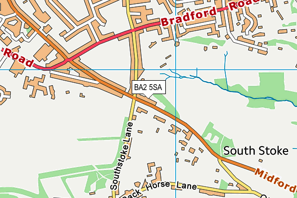 BA2 5SA map - OS VectorMap District (Ordnance Survey)