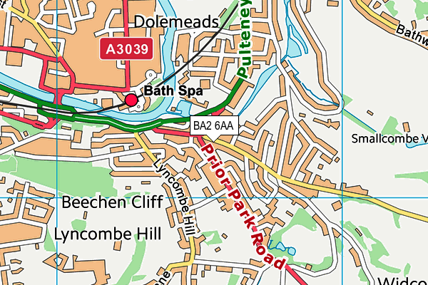 BA2 6AA map - OS VectorMap District (Ordnance Survey)