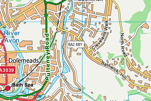 BA2 6BY map - OS VectorMap District (Ordnance Survey)