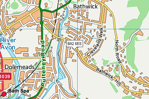 BA2 6ES map - OS VectorMap District (Ordnance Survey)