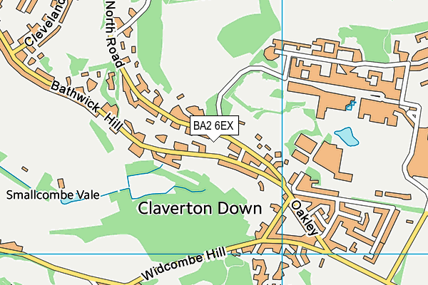 BA2 6EX map - OS VectorMap District (Ordnance Survey)