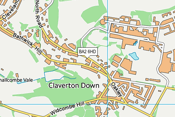 BA2 6HD map - OS VectorMap District (Ordnance Survey)