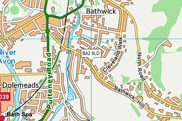 BA2 6LD map - OS VectorMap District (Ordnance Survey)