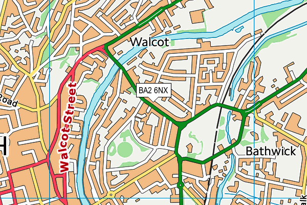 BA2 6NX map - OS VectorMap District (Ordnance Survey)