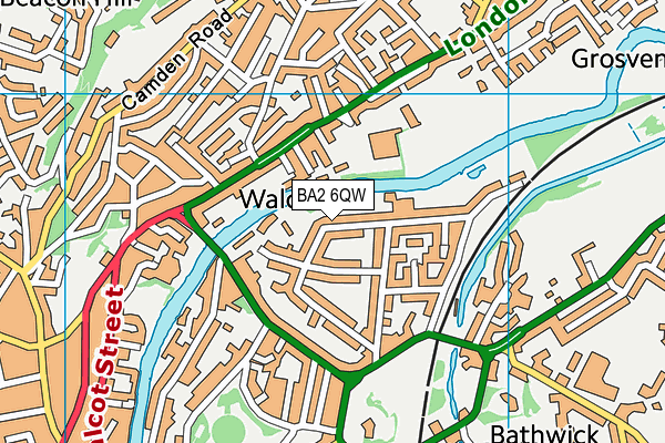 BA2 6QW map - OS VectorMap District (Ordnance Survey)