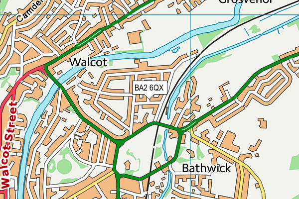 BA2 6QX map - OS VectorMap District (Ordnance Survey)