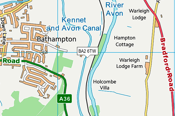 BA2 6TW map - OS VectorMap District (Ordnance Survey)