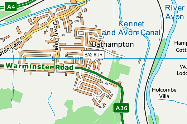 BA2 6UR map - OS VectorMap District (Ordnance Survey)