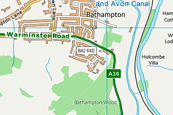 BA2 6XD map - OS VectorMap District (Ordnance Survey)