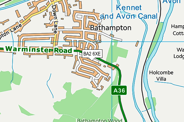 BA2 6XE map - OS VectorMap District (Ordnance Survey)