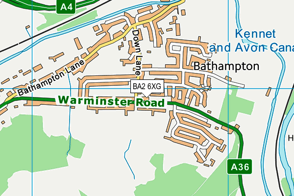 BA2 6XG map - OS VectorMap District (Ordnance Survey)