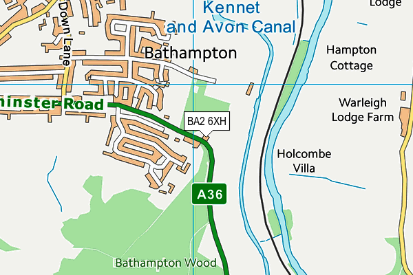 BA2 6XH map - OS VectorMap District (Ordnance Survey)