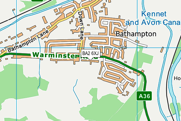 BA2 6XJ map - OS VectorMap District (Ordnance Survey)