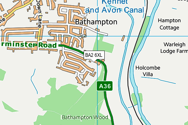 BA2 6XL map - OS VectorMap District (Ordnance Survey)